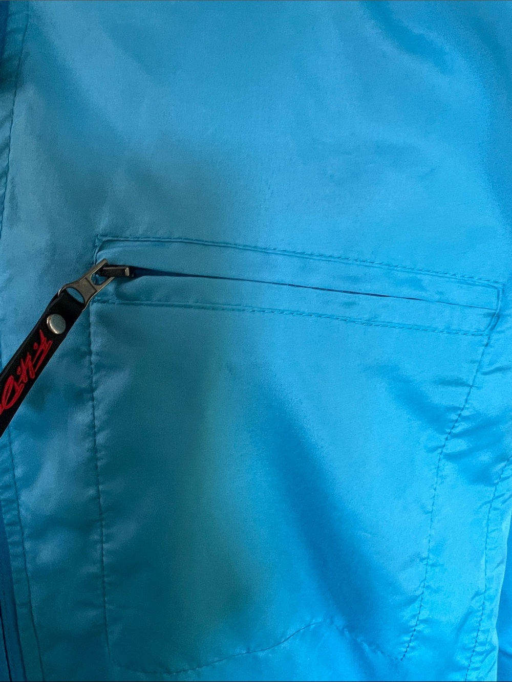 F.H. David Unisex Hooded Sky Blue Packable Windbreaker Jacket - Picture 7 of 9